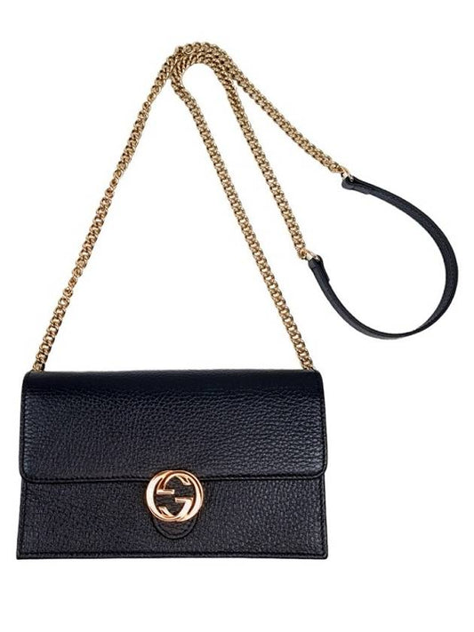 GG Interlocking Chain Strap Cross Bag Black - GUCCI - BALAAN 2