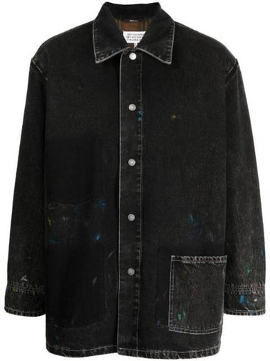 Single Breasted Denim Jacket Black - MAISON MARGIELA - BALAAN 1