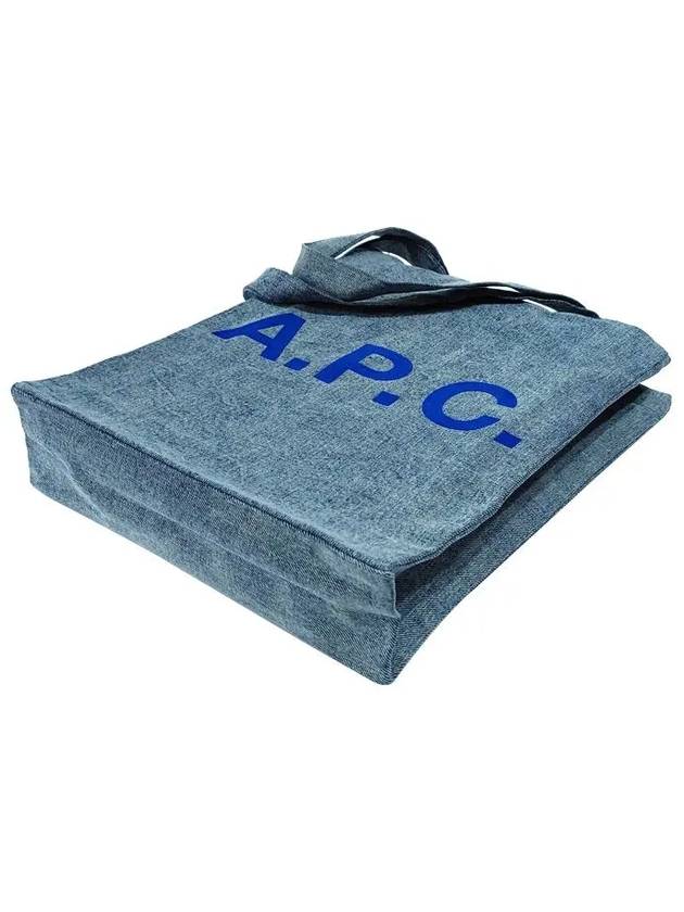 Flock Logo Rue Eco Tote Bag Blue - A.P.C. - BALAAN 5