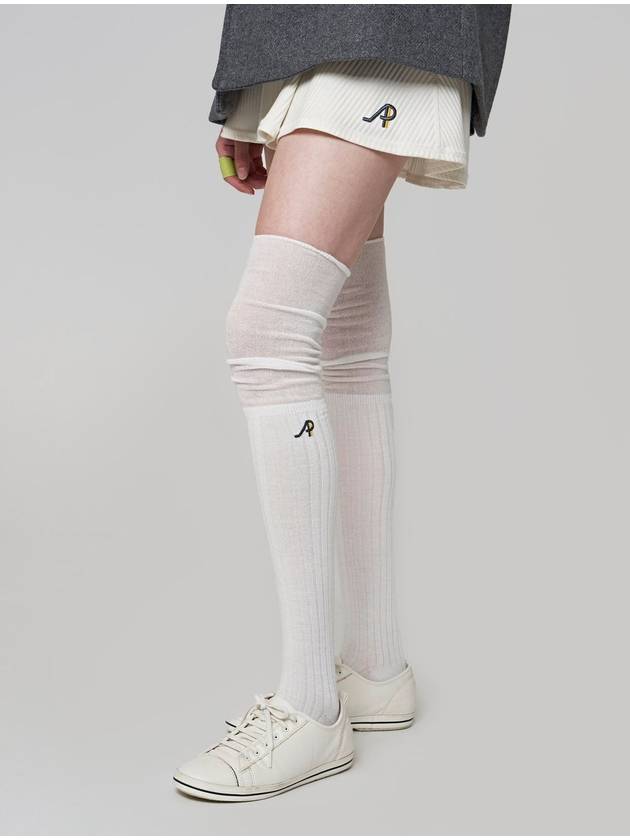 AW22AS01 Sheer High Knee SocksWhite - ATHPLATFORM - BALAAN 2