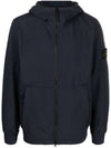 Men's Wappen Patch Softshell Zip Up Hoodie Navy - STONE ISLAND - BALAAN 2