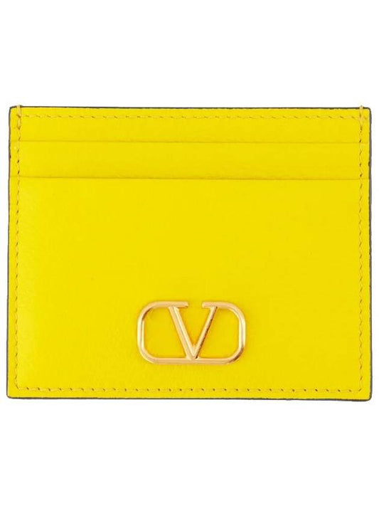 V Logo Signature Card Wallet Yellow 4W2P0V32 SNP 74Z - VALENTINO - BALAAN 1