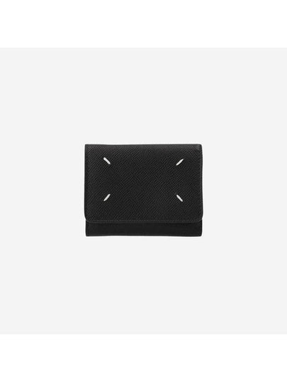 Stitch Leather Tri-Fold Half Wallet Black - MAISON MARGIELA - BALAAN 2