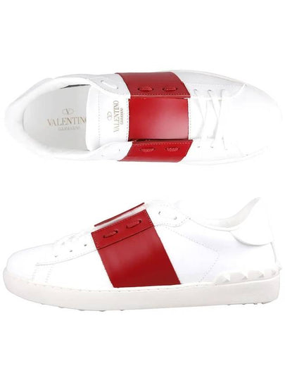 Red Strap Low Top Sneakers White - VALENTINO - BALAAN 2