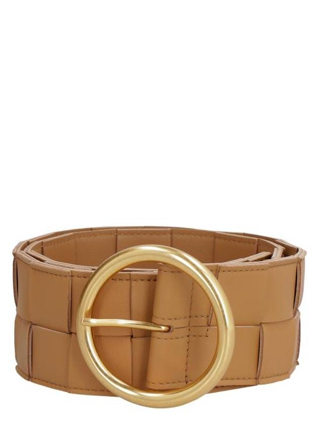 Intrecciato Ring Buckle Leather Belt Beige - BOTTEGA VENETA - BALAAN 2