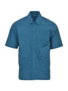 Cotton Popeline Pocket Short Sleeve Shirt Blue - CP COMPANY - BALAAN 2