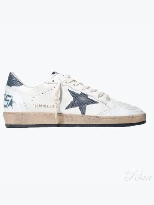 Ballstar Dusty Blue Tab Low Top Sneakers White - GOLDEN GOOSE - BALAAN 2