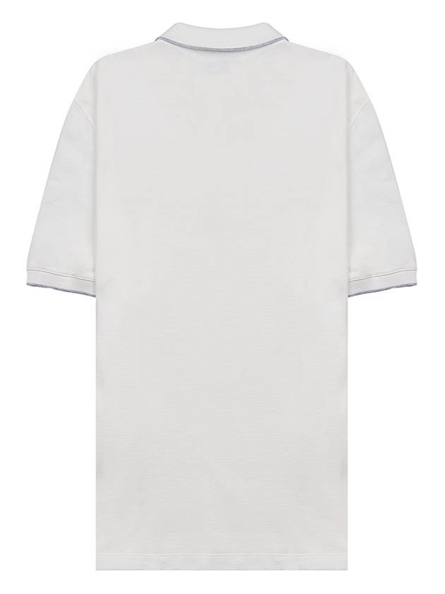 Embroidered Logo Short Sleeve Polo Shirt White - BRUNELLO CUCINELLI - BALAAN 3