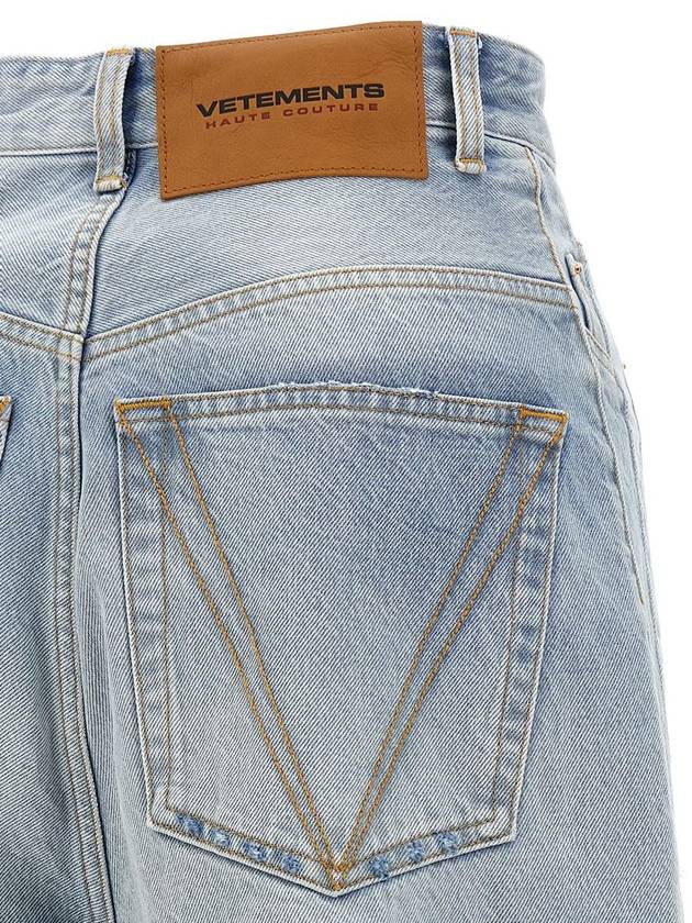 Destroyed Baggy Bermuda Shorts Blue - VETEMENTS - BALAAN 5