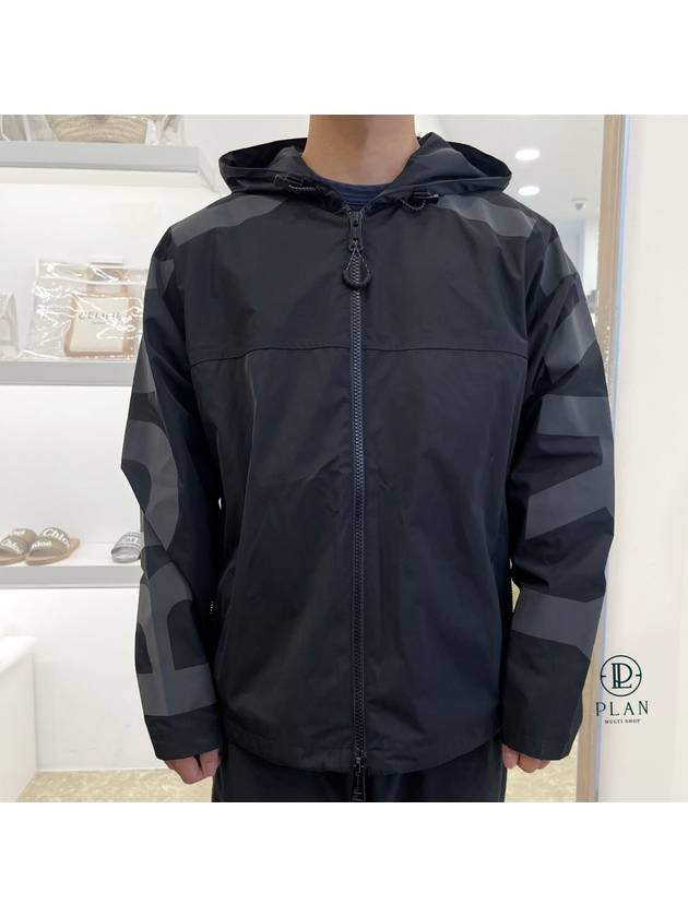 Logo Print Lightweight Zip-Up Hoodie Black - BURBERRY - BALAAN 2