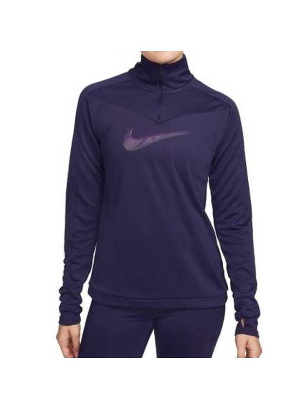 Nike Dri-FIT Swoosh Long Sleeve T-Shirt Purple - NIKE - BALAAN 1