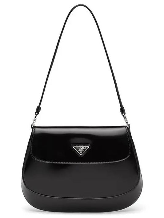 Cleo Brushed Flap Shoulder Bag Black - PRADA - BALAAN 2