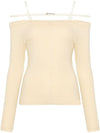 Women's Sierra Signature Long Sleeve T-Shirt Beige - JACQUEMUS - BALAAN 2