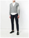 Men's Diagonal Classic Cashmere Cardigan Light Grey - THOM BROWNE - BALAAN 3