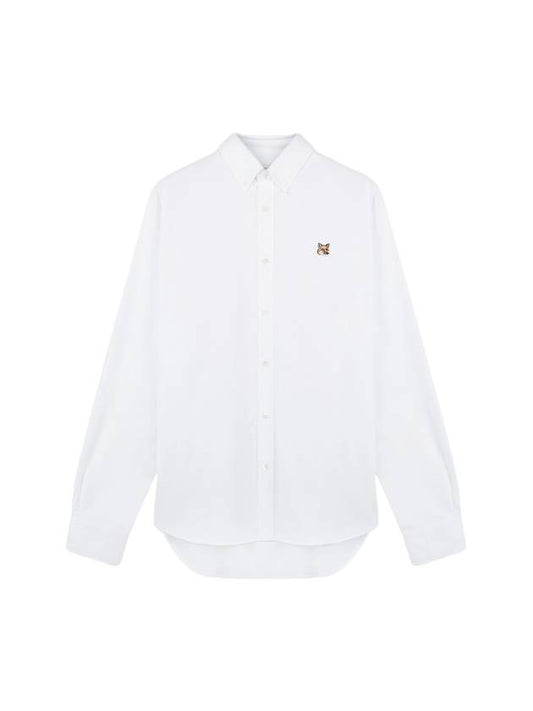 Oxford Institutional Foxhead Patch Button Down Classic Shirt White - MAISON KITSUNE - BALAAN 1