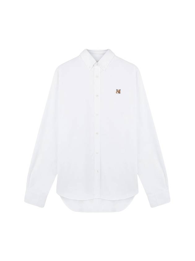 Oxford Institutional Foxhead Patch Button Down Classic Shirt White - MAISON KITSUNE - BALAAN 1