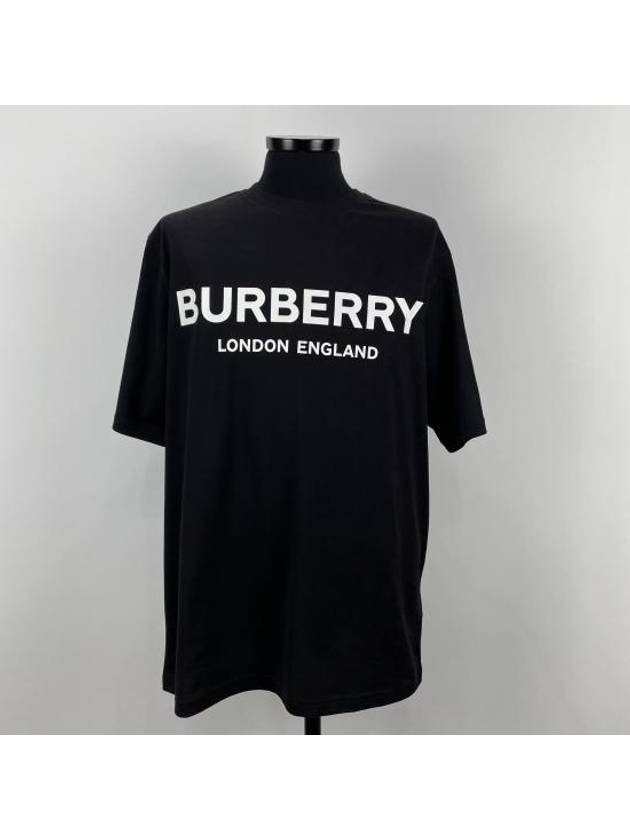 Logo Print Cotton Long Sleeve T-Shirt Black - BURBERRY - BALAAN 6