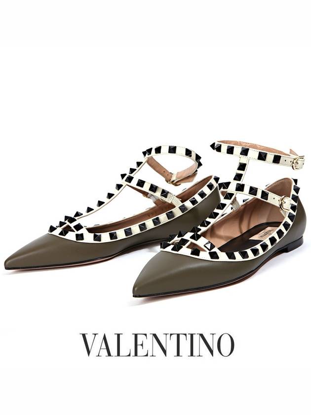 Rockstud Flats Dark Khaki - VALENTINO - BALAAN 2