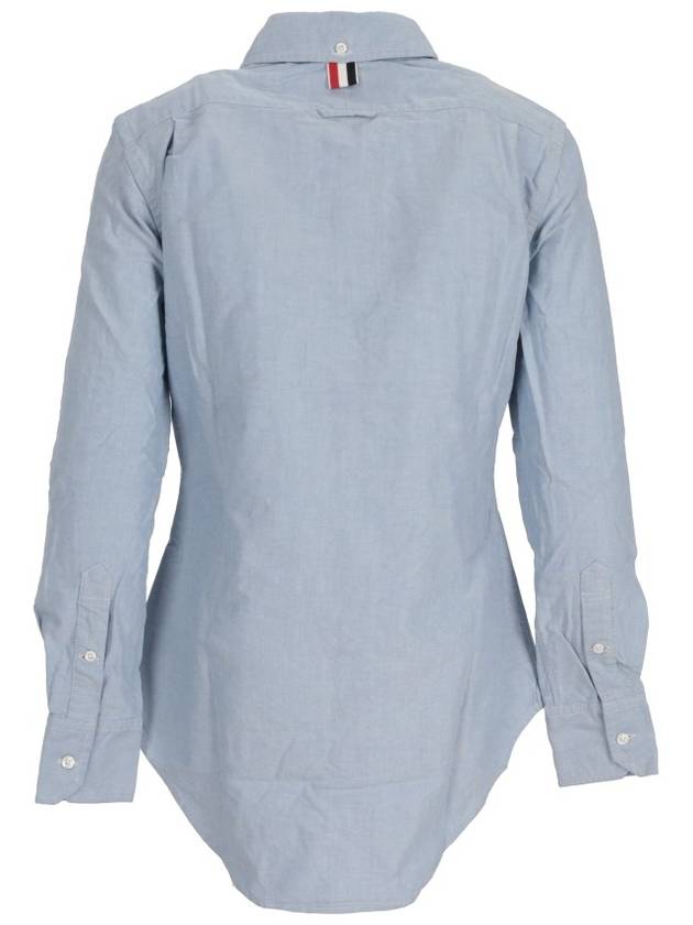 Button Down Cotton Oxford Long Sleeve Shirt Light Blue - THOM BROWNE - BALAAN 5