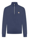 Fox Head Patch Half Zipper Sweatshirt Ink Blue - MAISON KITSUNE - BALAAN 2