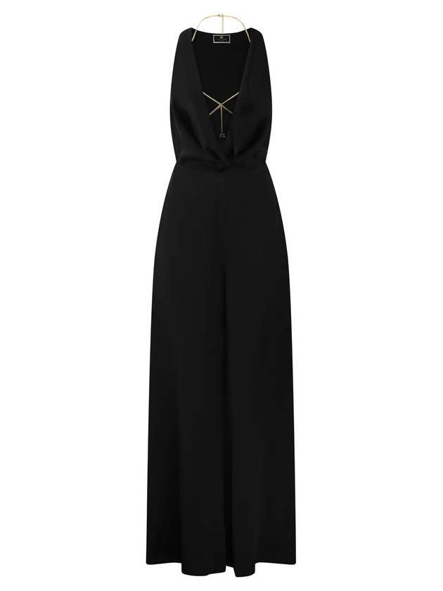 Fluid Crepe Jumpsuit Black - ELISABETTA FRANCHI - BALAAN 1