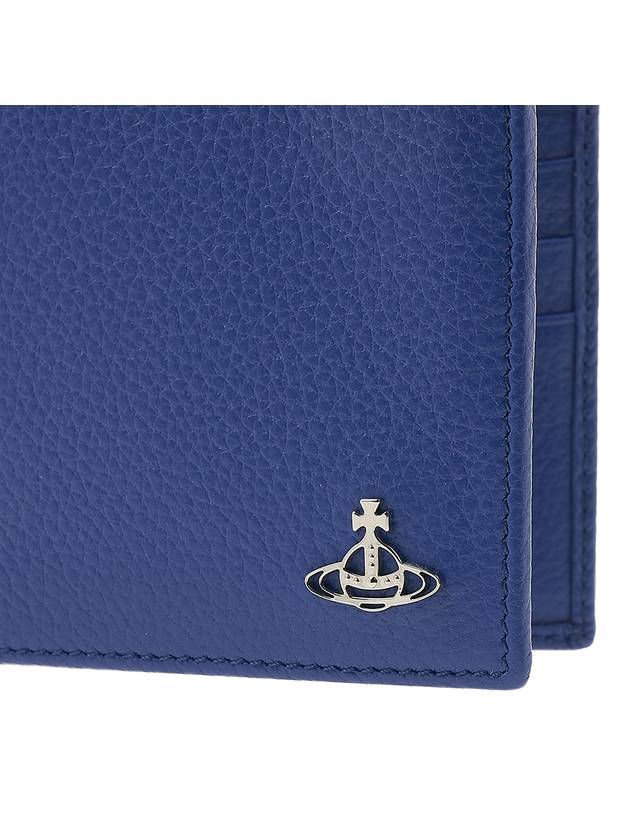 Men's Grain Leather Half Wallet Blue - VIVIENNE WESTWOOD - BALAAN 7