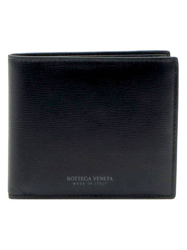 Black leather Pedro lettering logo print bifold wallet - BOTTEGA VENETA - BALAAN 1