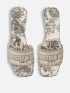 Dway Toile De Jouy Embroidered Cotton Slide Sandal Heels Grey - DIOR - BALAAN 5