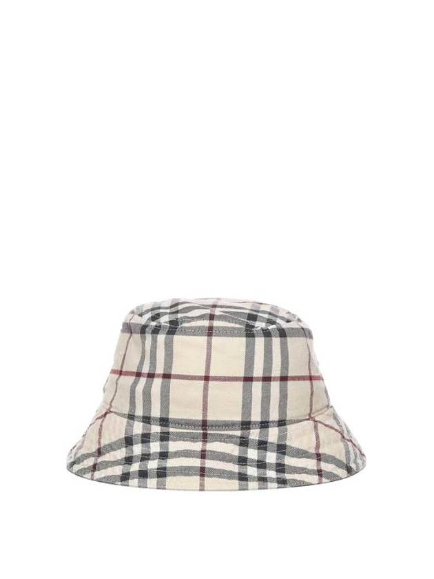 Stone Check Cotton Bucket Hat Beige - BURBERRY - BALAAN 2