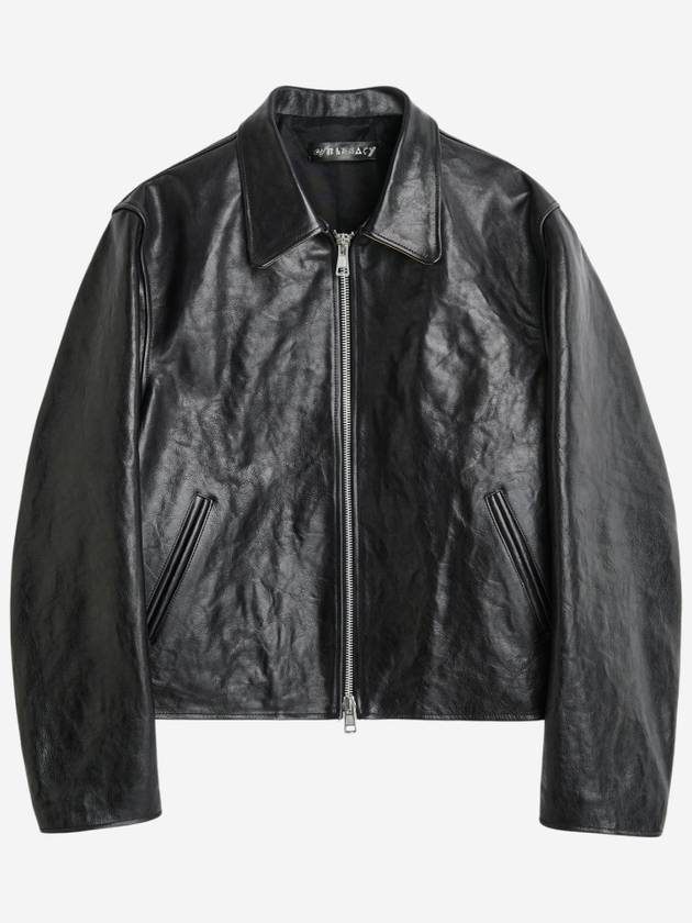 Mini Zipper Dyed Leather Jacket Black - OUR LEGACY - BALAAN 2