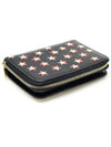 562796 Black leather star printing zipper compact half wallet - SAINT LAURENT - BALAAN 5