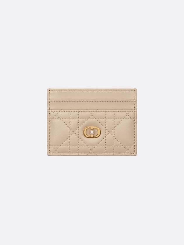 Dior Jolie Freesia Cannage Lambskin Card Wallet Beige - DIOR - BALAAN 2