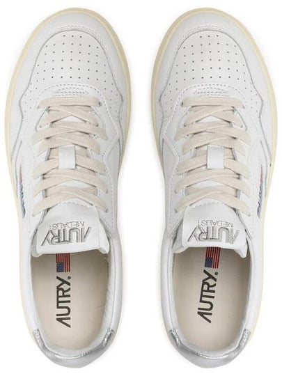 Medalist Leather Metal Silver Tab Low Top Sneakers White - AUTRY - BALAAN 2