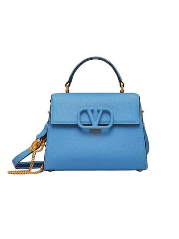 Women's Small V Sling Tote Cross Bag Blue - VALENTINO - BALAAN 1