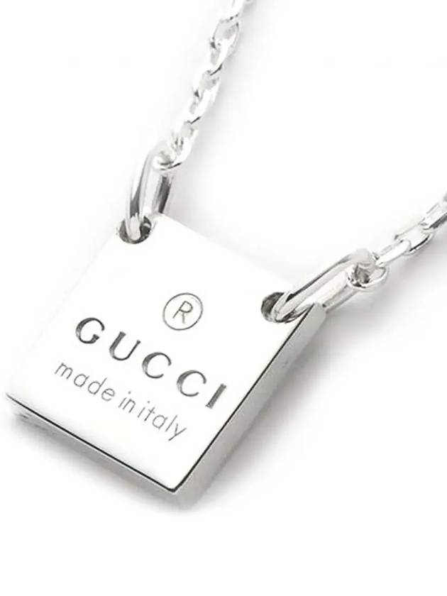 Square Plate Necklace Silver - GUCCI - BALAAN 4