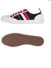 Diagonal Striped Canvas Low-Top Sneakers Navy White - THOM BROWNE - BALAAN 7