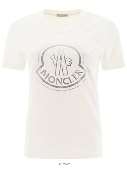 Beads Logo Round Short Sleeve T-Shirt White - MONCLER - BALAAN 2