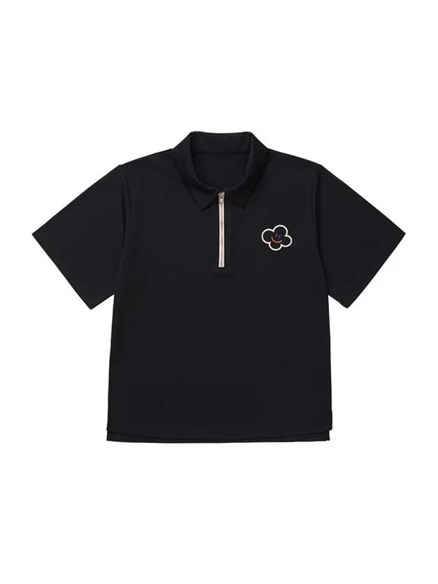 Hello Lala Zip Up Polo Shirt Black - LALA SMILE - BALAAN 2