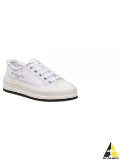 Walk'n Platform Cotton Canvas Low Top Sneakers White - DIOR - BALAAN 2