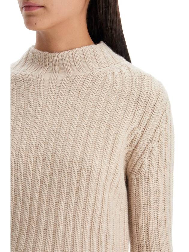 Alloa Wool Cashmere Crop Knit Top Beige - MAX MARA - BALAAN 5