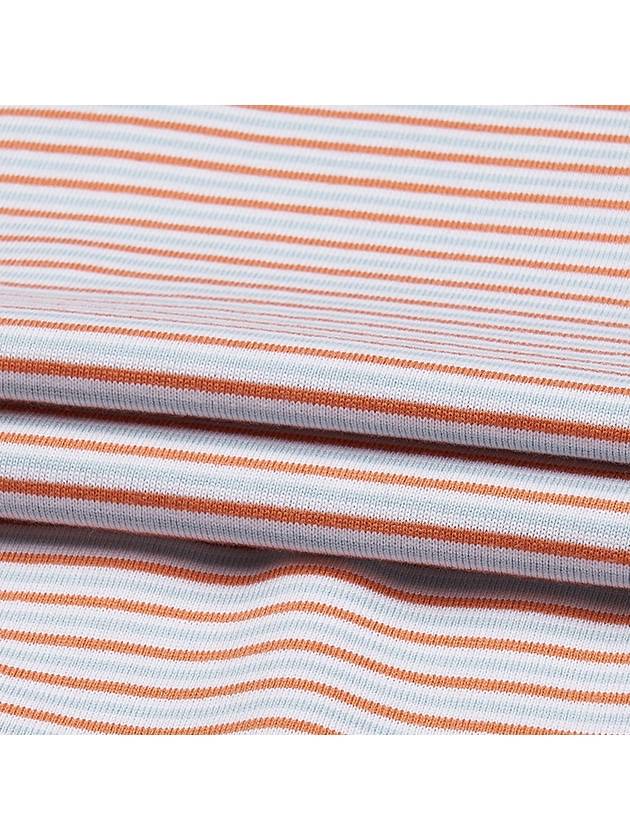 Striped Pocket Cotton Oversized Short Sleeve T-Shirt Orange - THOM BROWNE - BALAAN 11