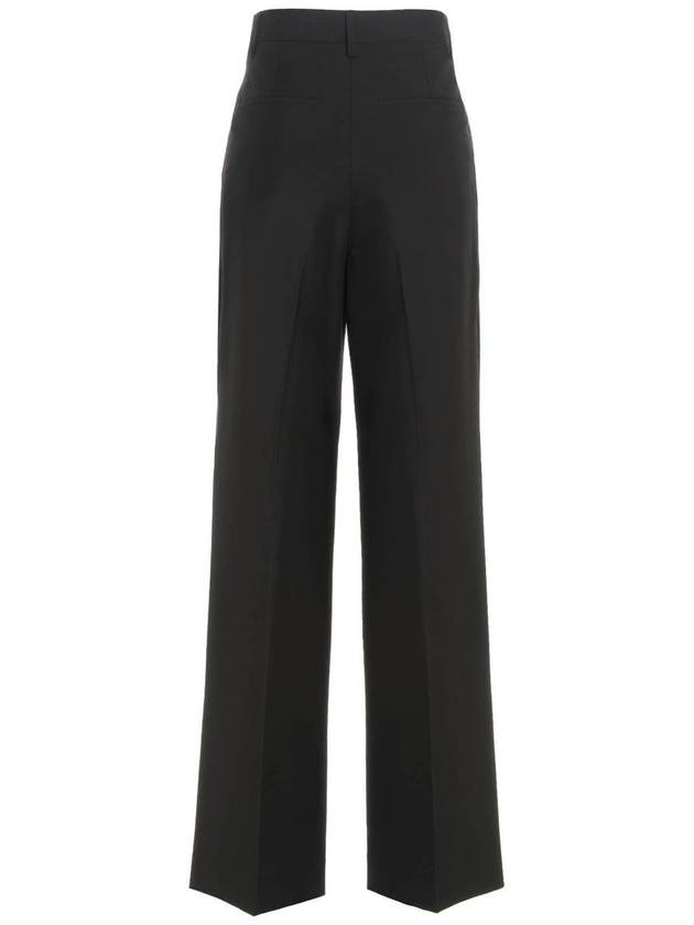 High Waist Wool Wide Pants Black - BURBERRY - BALAAN 3