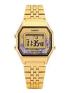 LA680WGA 4CDF Digital Square Vintage Retro Flower Women s Metal Watch - CASIO - BALAAN 1