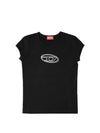 T Angie Peekaboo Logo Short Sleeve T-Shirt Black - DIESEL - BALAAN 2