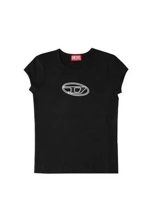 T Angie Peekaboo Logo Short Sleeve T-Shirt Black - DIESEL - BALAAN 2