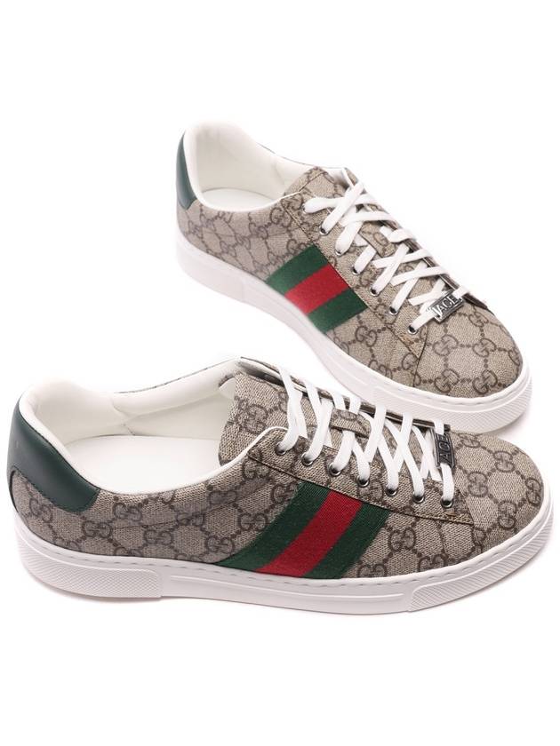 Ace GG Supreme Canvas Low Top Sneakers Beige - GUCCI - BALAAN 6