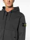 Compass Logo Patch Zip Up Hoodie Grey - STONE ISLAND - BALAAN 4