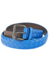 Intrecciato Nappa Leather Belt Blue - BOTTEGA VENETA - BALAAN 2