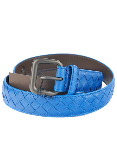 Intrecciato Nappa Leather Belt Blue - BOTTEGA VENETA - BALAAN 2