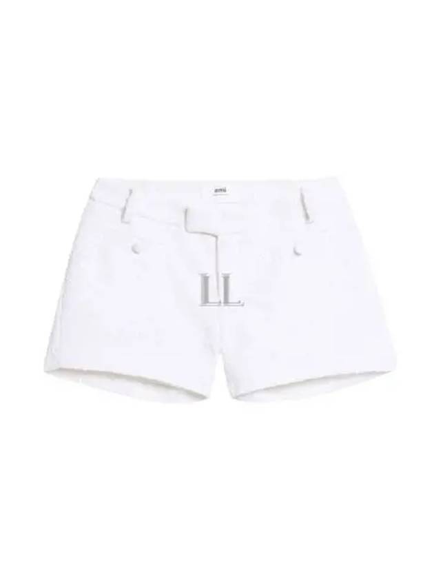 Boucle Shorts White - AMI - BALAAN 2